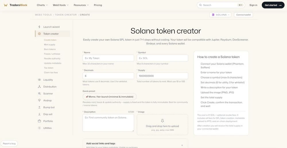 token creator form